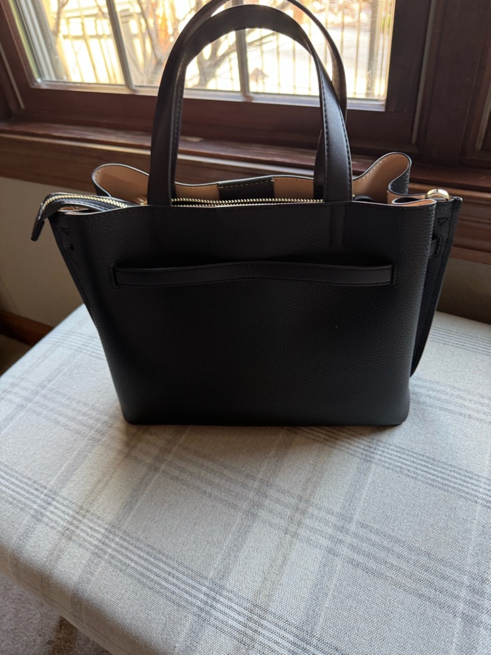Michael Kors Black Pebbled Leather Satchel with Removable Strap - Picture 2 of 8